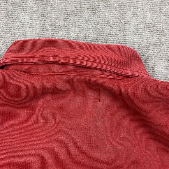 Orvis Mens Long Sleeve 1/4 Button Hardware Button Cuffed Heavy Shirt Red Size L - Picture 12 of 13